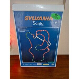 Christmas Rope Light SANTA Indoor/Outdoor 18" x 14" Window Hanging Decoration